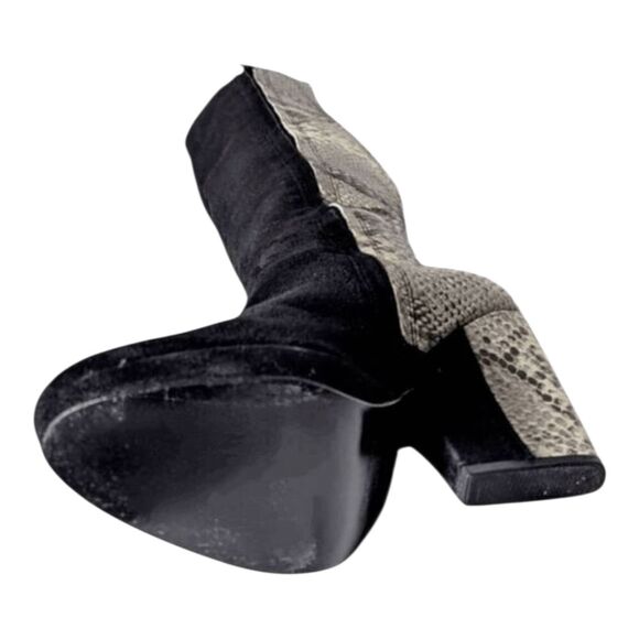 POUR LA VICTOIRE Tall Snakeskin Black Suede Heeled Boot Size 7.5 - Picture 10 of 10